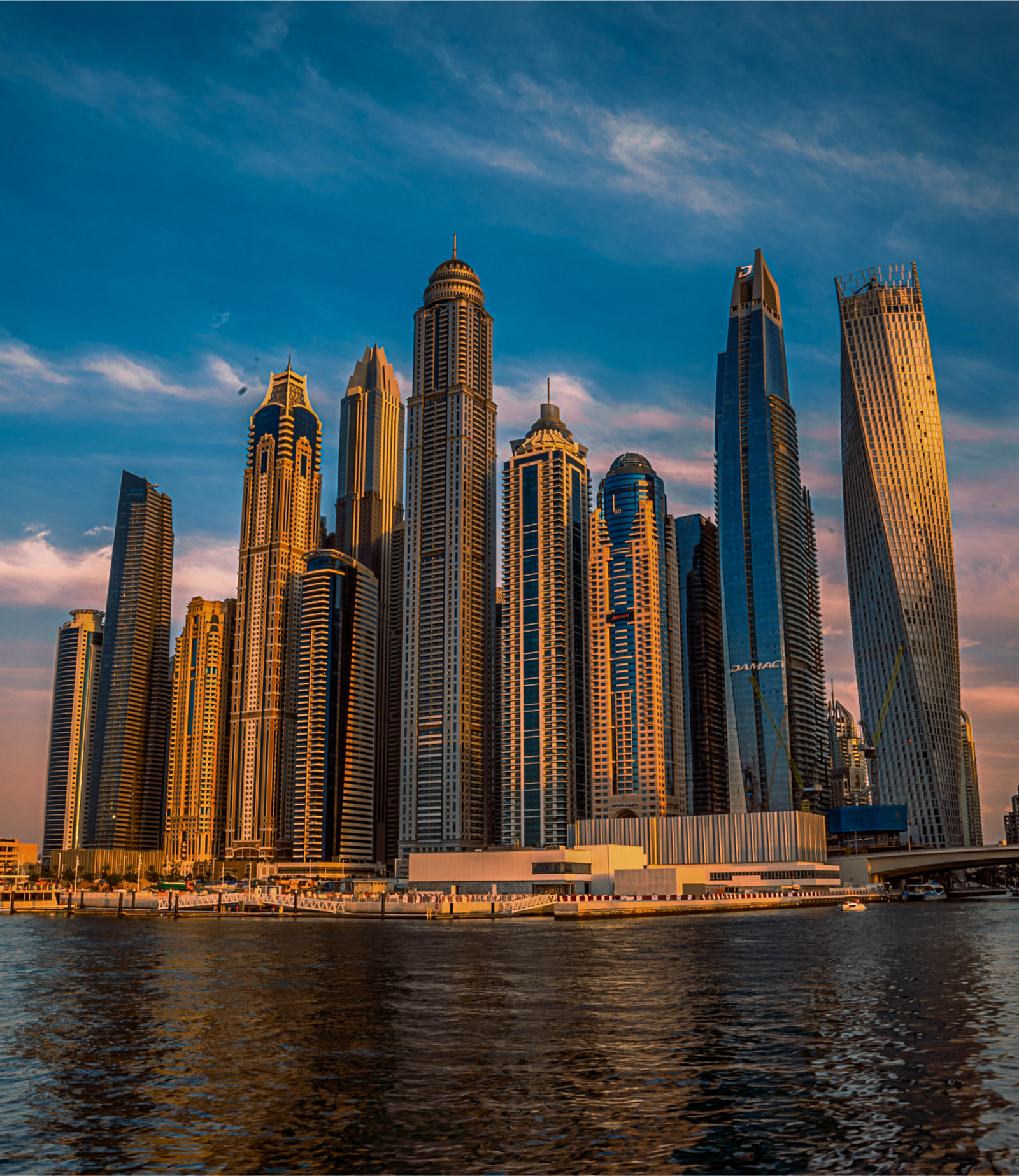 Dubai Marina Skyline at Sunset